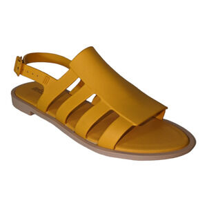 Melissa Boemia Sandal Yellow Open Front Fisherman Gladiator Style Size 9 NWOT